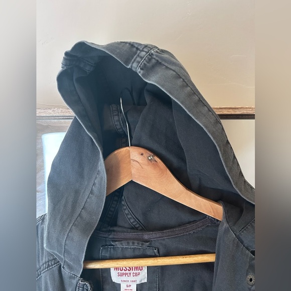 Mossimo Supply Co. Dark Gray Jacket Lightweight Hooded Cinch Waist Size S/P - Picture 5 of 6